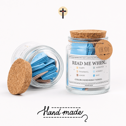 Handmade 90 Day Bible Verses Jar (Free Christian Gift Box)