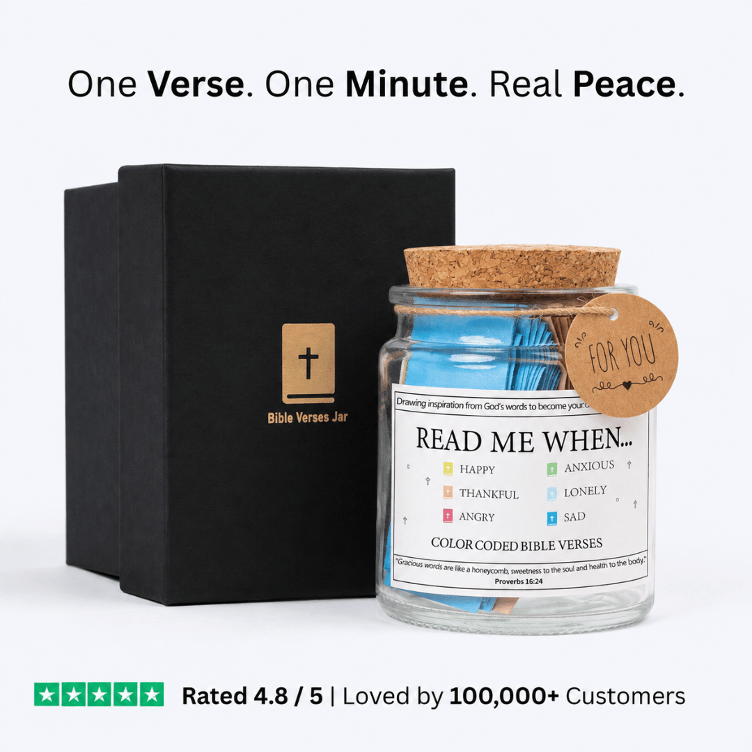 Handmade 90 Day Bible Verses Jar (Free Christian Gift Box)