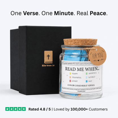 Handmade 90 Day Bible Verses Jar (Free Christian Gift Box)