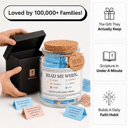 Handmade 90 Day Bible Verses Jar (Free Christian Gift Box)
